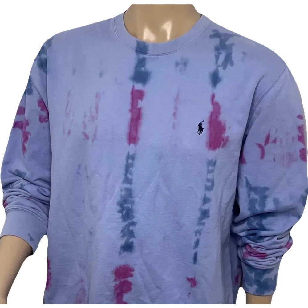 Polo Ralph Lauren Tennis Sweatshirt Mens L Embroidered Custom Dye‎ 90s Vintage